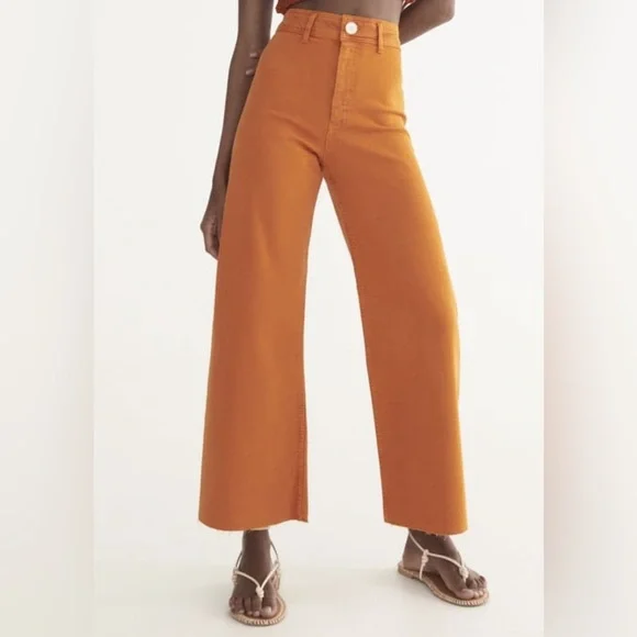 NWOT Zara The Marine Straight Jeans Orange Size 6